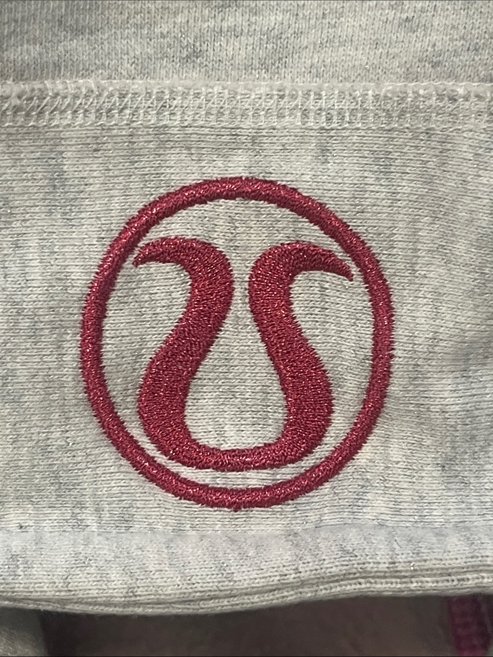 lululemon athletica Light Gray Full-Zip Hooded Sweatshirt with Pink Logo - Picture 2 of 8